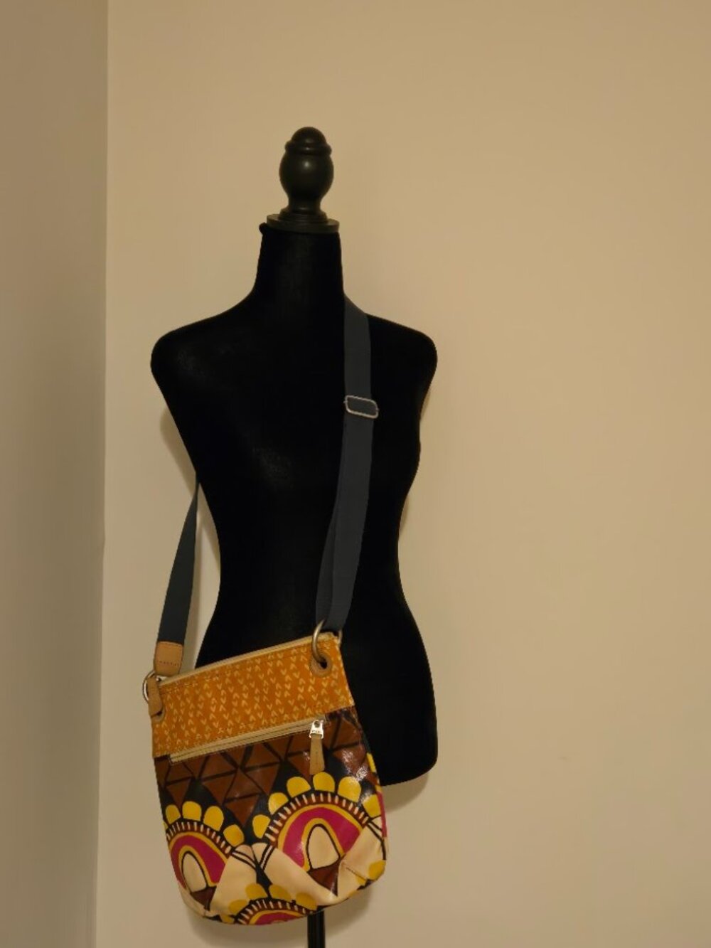 Vintage Fossil Crossbody Key-Per Bag, Boho